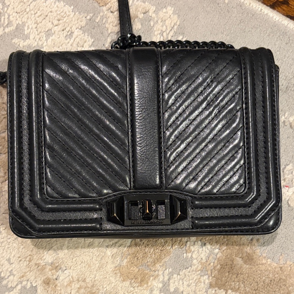 Rebecca Minkoff Black Quilted Leather Shoulder Bag